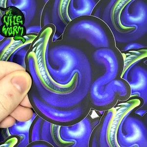 Wiggle Worm Matte Mirror Vinyl Sticker