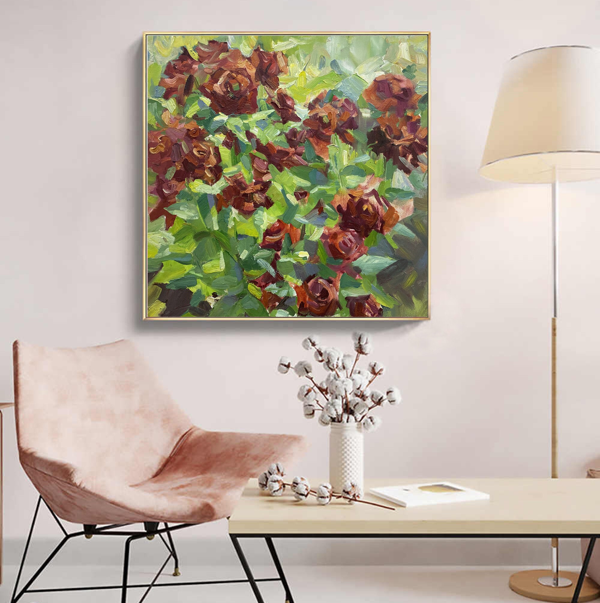 Red Rose Wall Art on Canvasoil Painting Flowersextra Large - Etsy