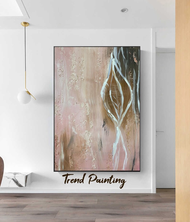 Vertical Abstract Art Painting Living Room Extra Large Wall Etsy