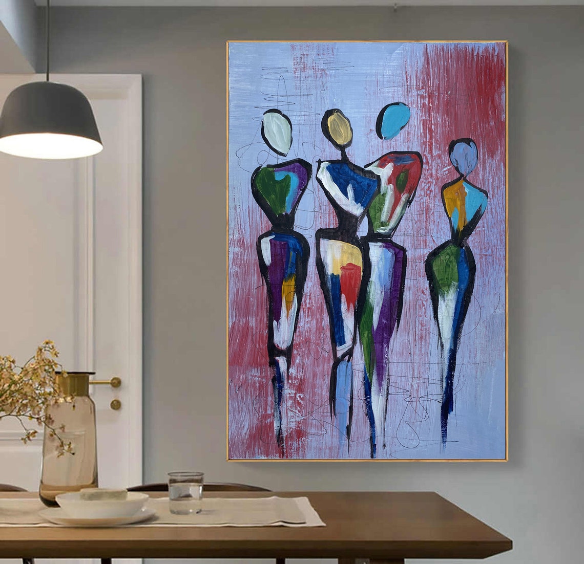 3-teiliger Leinwanddruck - Abstrakte Kunst In Smaragdgrün