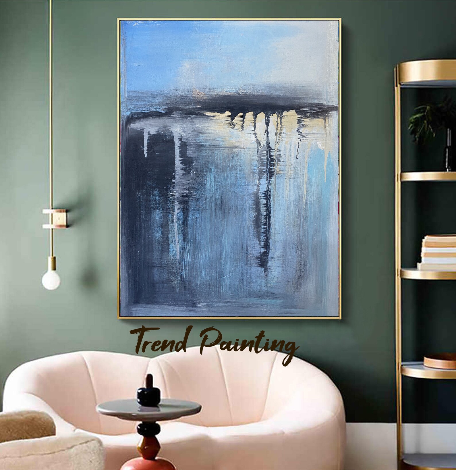 Blue Wall Art Canvas Original Landscape Wall Art Canvas Huge | Etsy