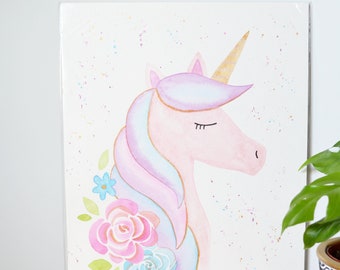 Licorne en Aquarelle, à encadrer