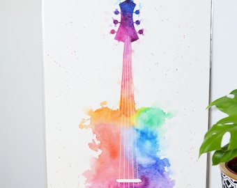 Guitar in Watercolor, to be framed