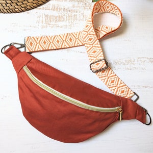 Plain fabric fanny pack Copper