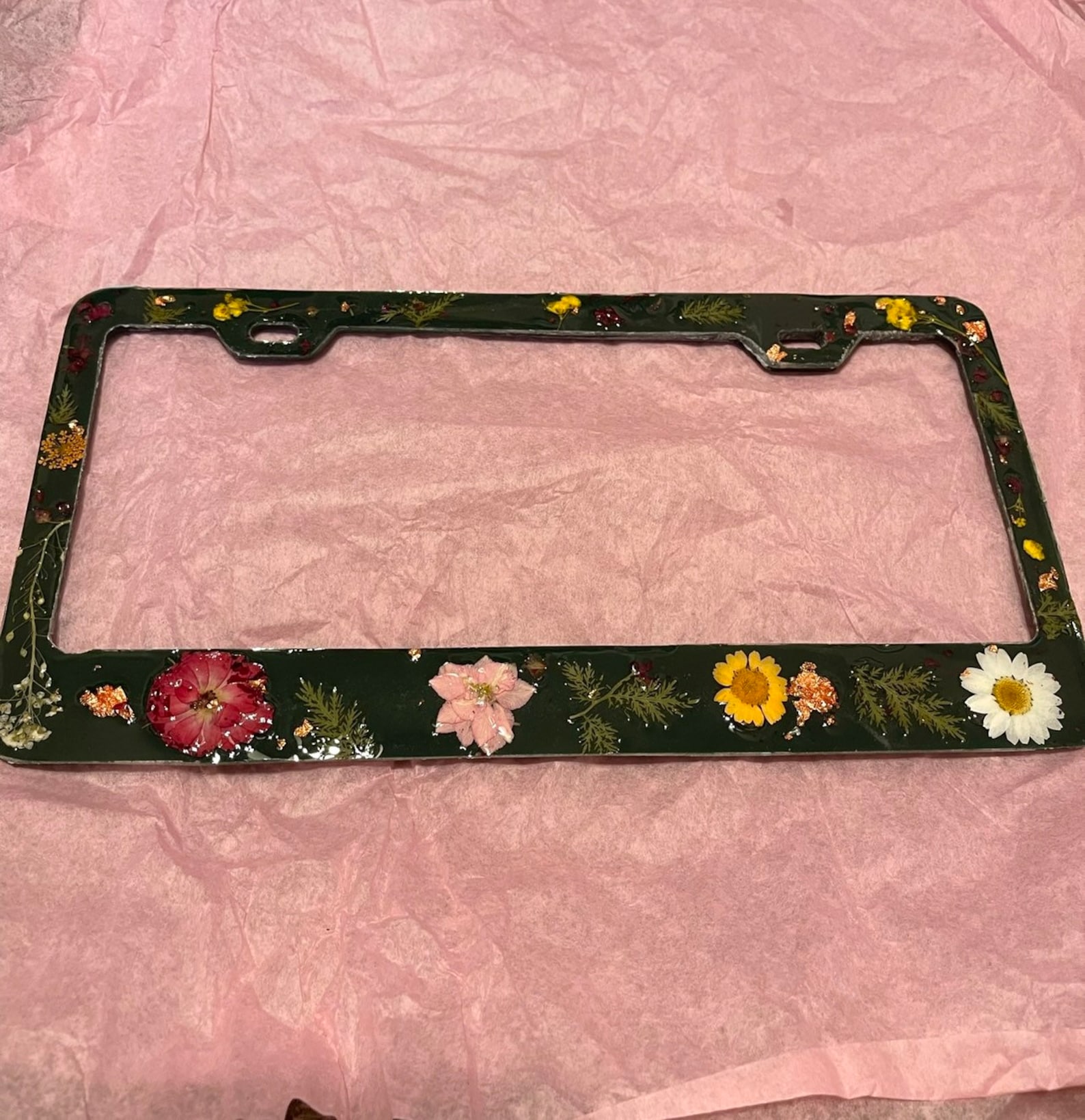 Floral License Plate Frame. Flower License Plate Custom - Etsy