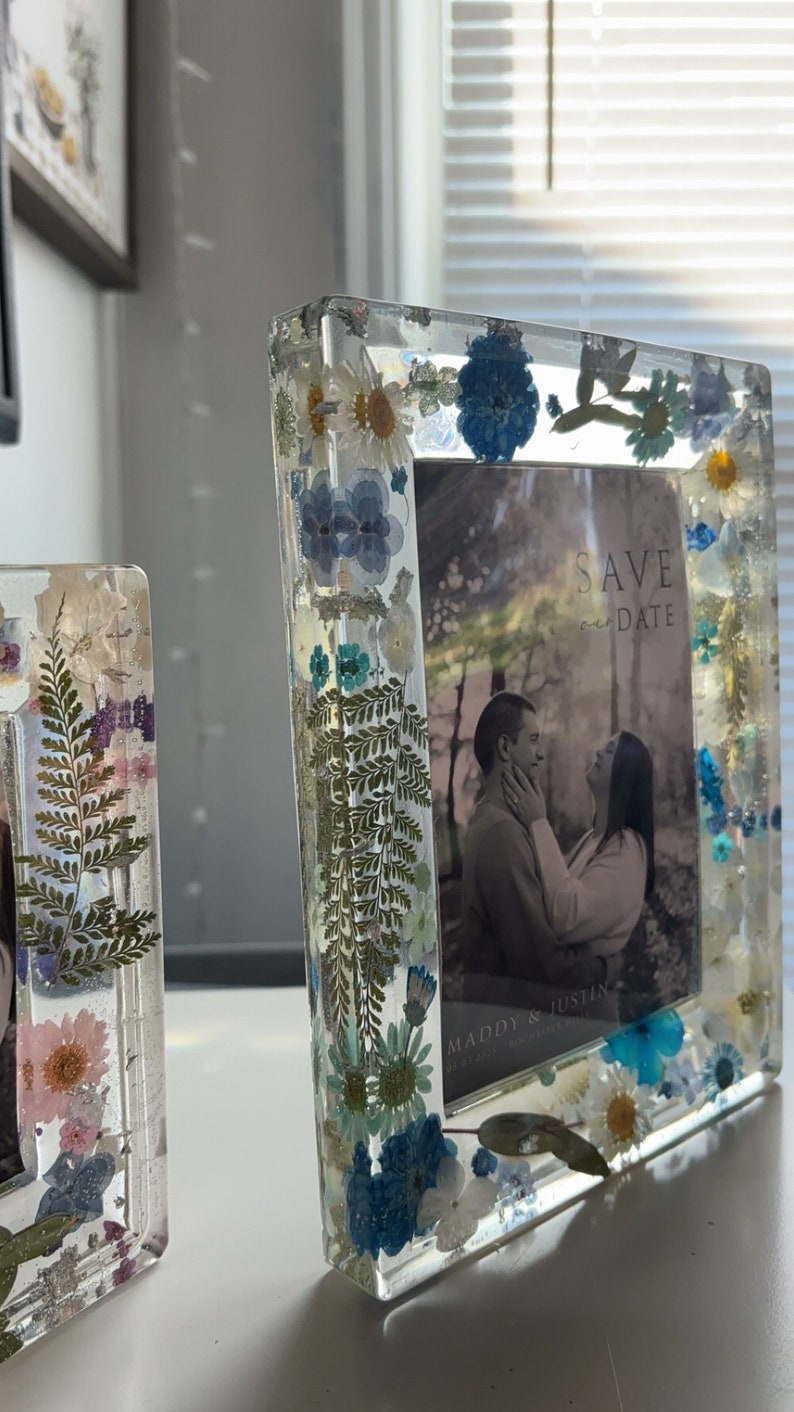 Blue Floral Picture Frame - Etsy