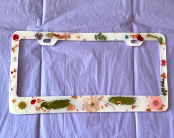 Floral License plate frame. Flower license plate, custom license plate, cute license plate, gift for her.