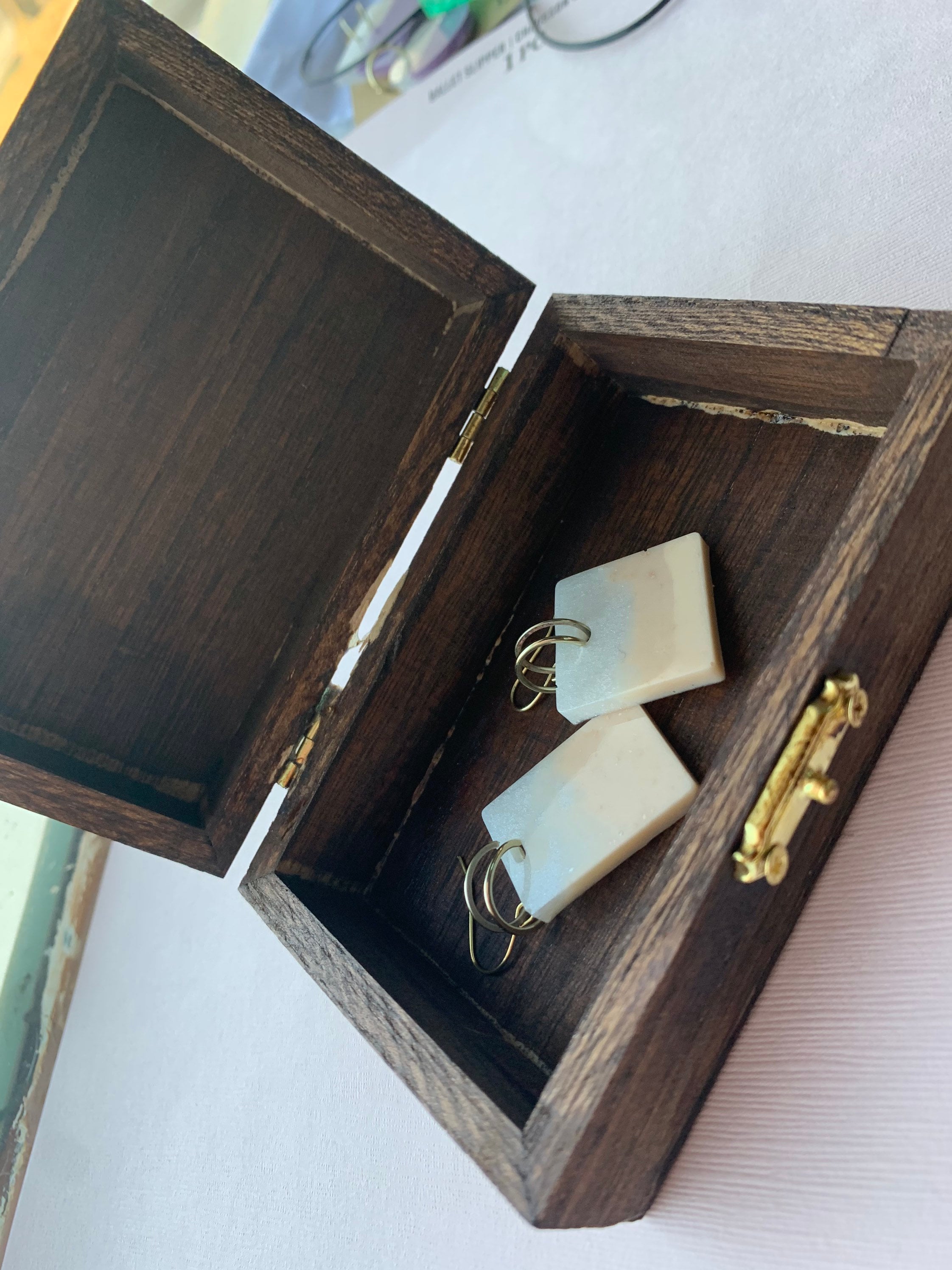 Custom made to order resin wood jewelry box. Etsy