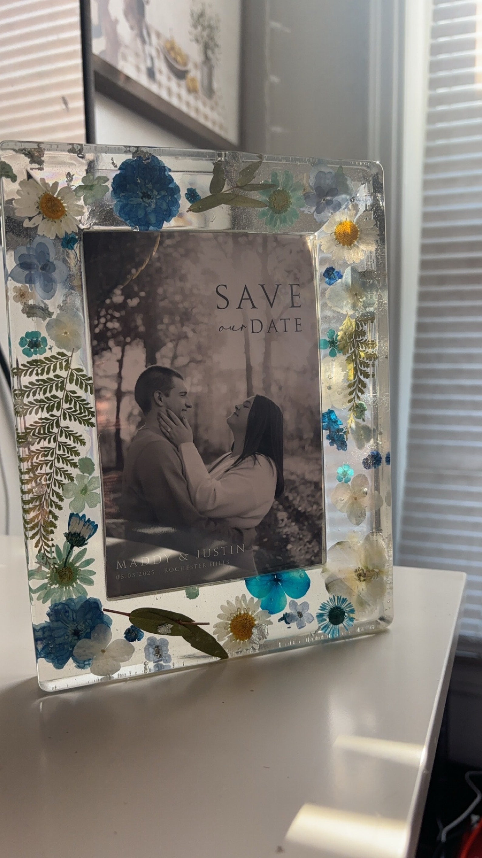 Blue Floral Picture Frame - Etsy