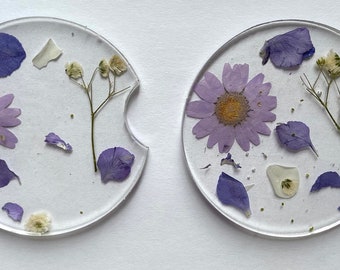 Floral car coasters set of two, flower car coasters, coasters for car. Cute car coasters. Custom car coasters.