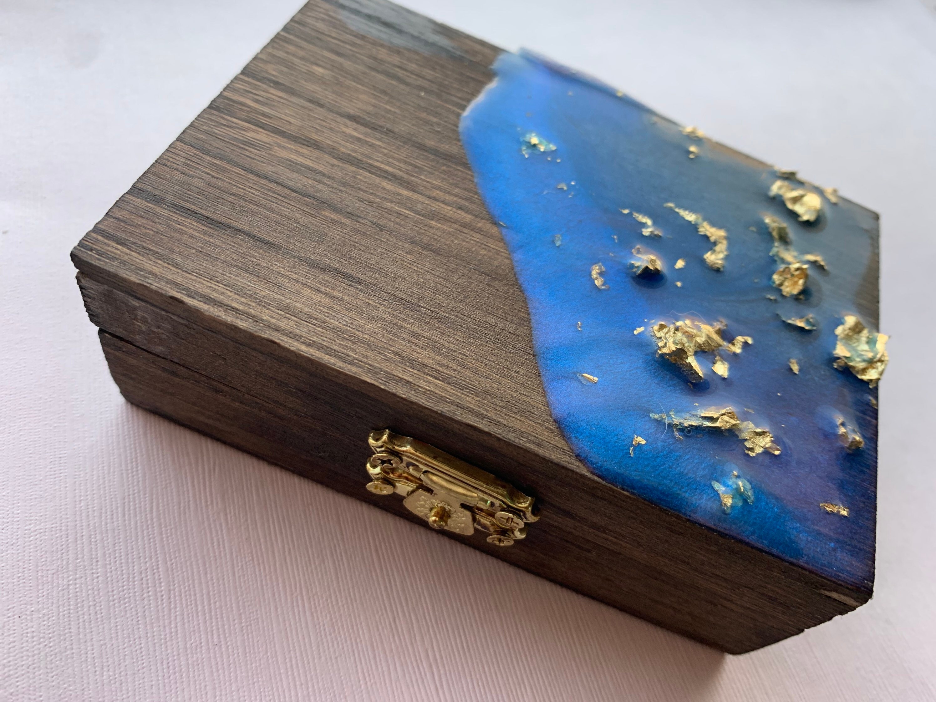 Custom made to order resin wood jewelry box. Etsy