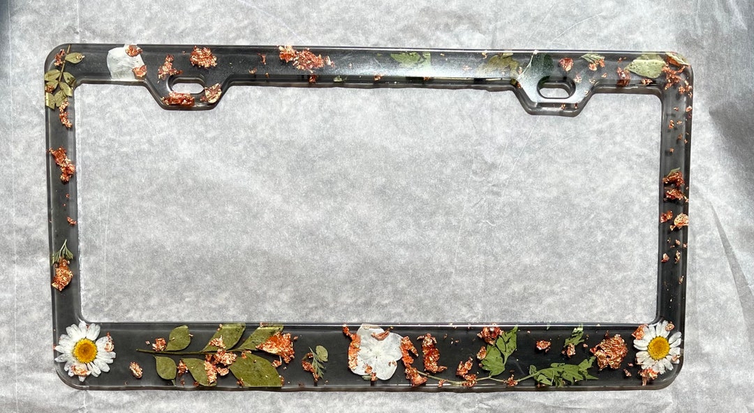 Floral License Plate Frame. Flower License Plate, Custom License Plate