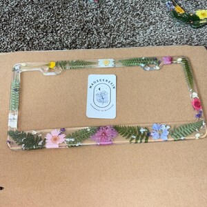 Floral License plate frame. Flower license plate, custom license plate, cute license plate, gift for her. image 2