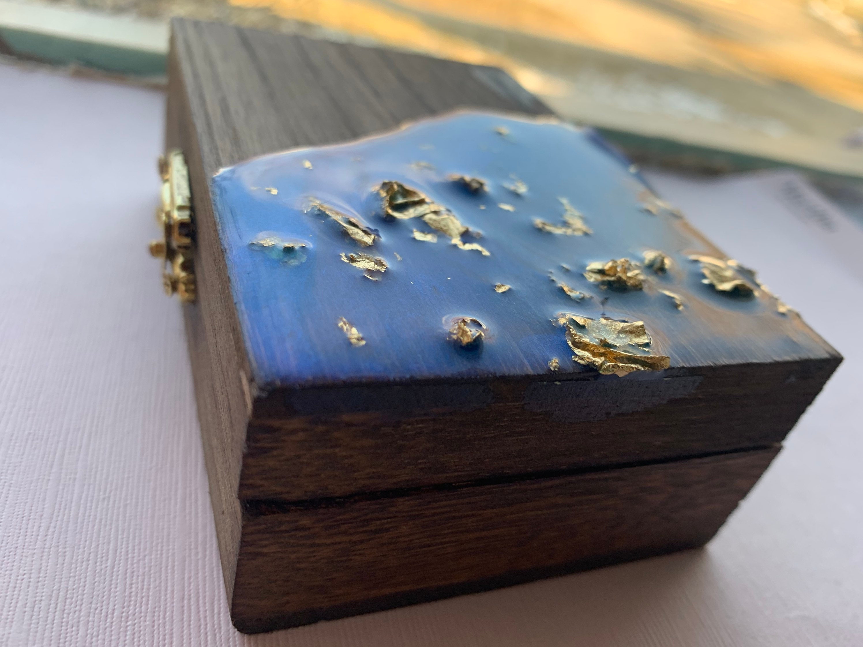 Custom made to order resin wood jewelry box. Etsy