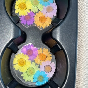 Car coasters, all flowers