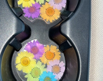 Car coasters, all flowers