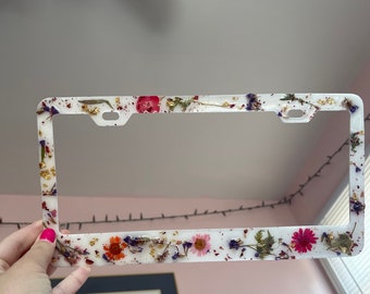 Floral License plate frame. Flower license plate, custom license plate, cute license plate, gift for her.