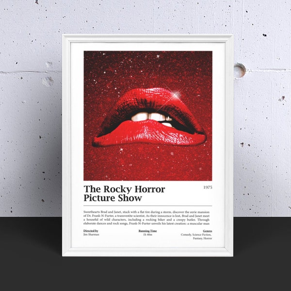 1975 The Rocky Horror Picture Show Print. Movie Poster. Film Poster. Movie Art. Minimalist Movie Poster. Wall Art Print. Digital Download
