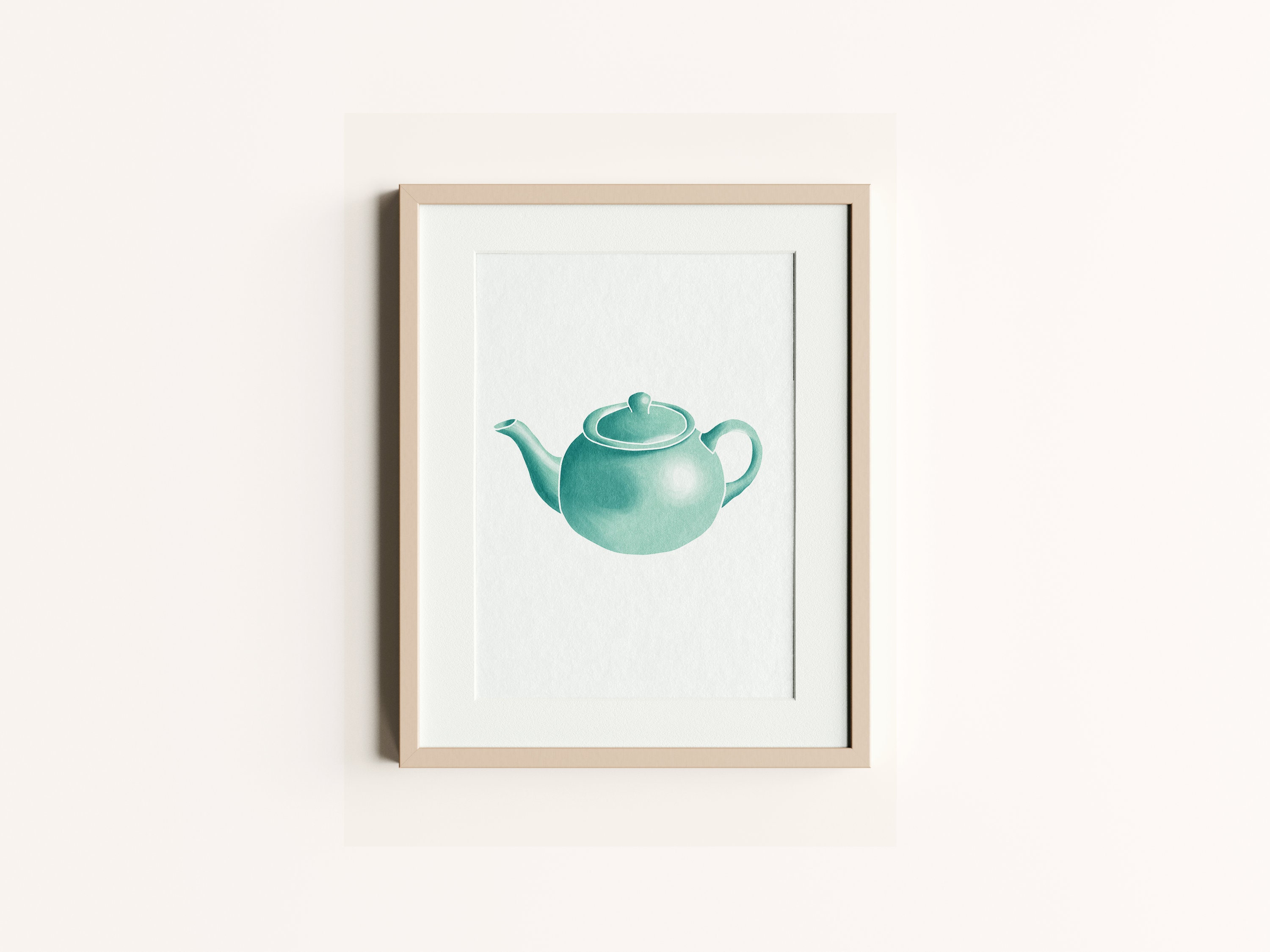Tea Pot Illustration Minimalist Teapot Print Home Decor | Etsy