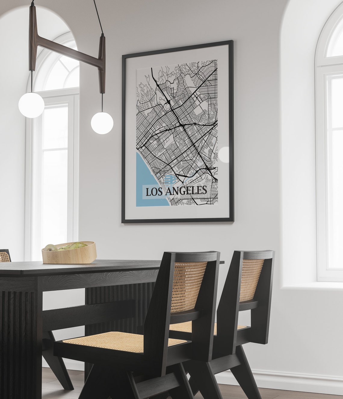 Los Angeles Map Los AngelesPoster Wall Art Los Angeles City | Etsy