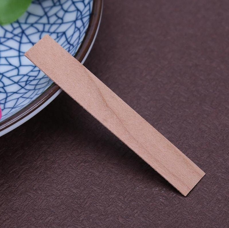 8mm X 50mm Cascaba 50PCS Simple Soy Wax Core Household Wood Candle Core DIY Candle Making Wood Chip Wax Core Arts Craft Supplies 