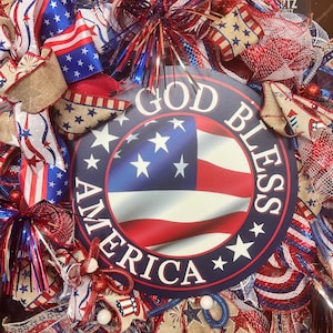Patriotic God Bless America Wreath