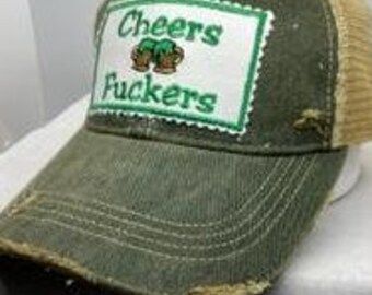 Cheer Fuckers Distressed Hat Green