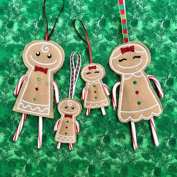 Gingerbread Man and Woman Candy Cane Holders