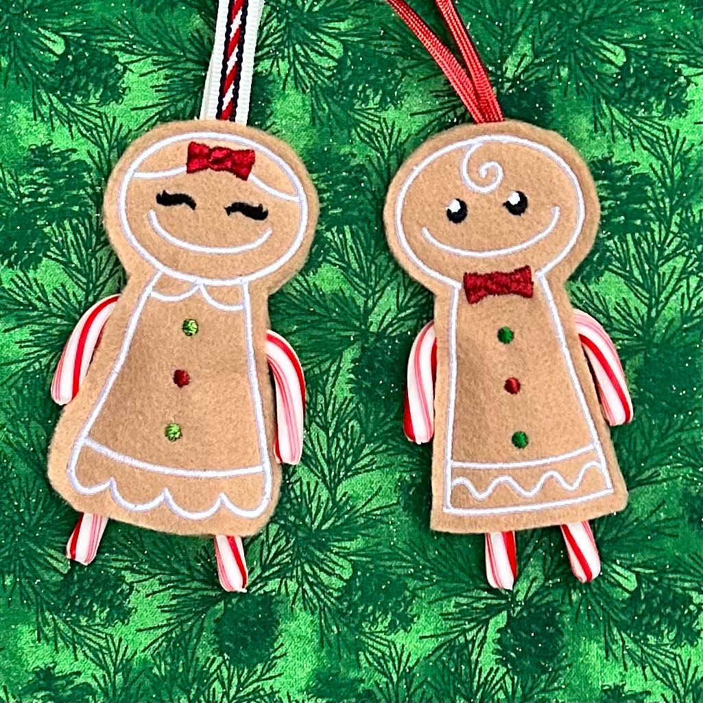 Gingerbread Man and Woman Candy Cane Holders Etsy