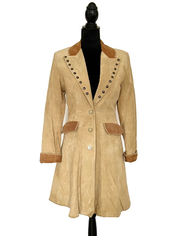 Vintage Scully Suede Leather Studded Collar Jacket