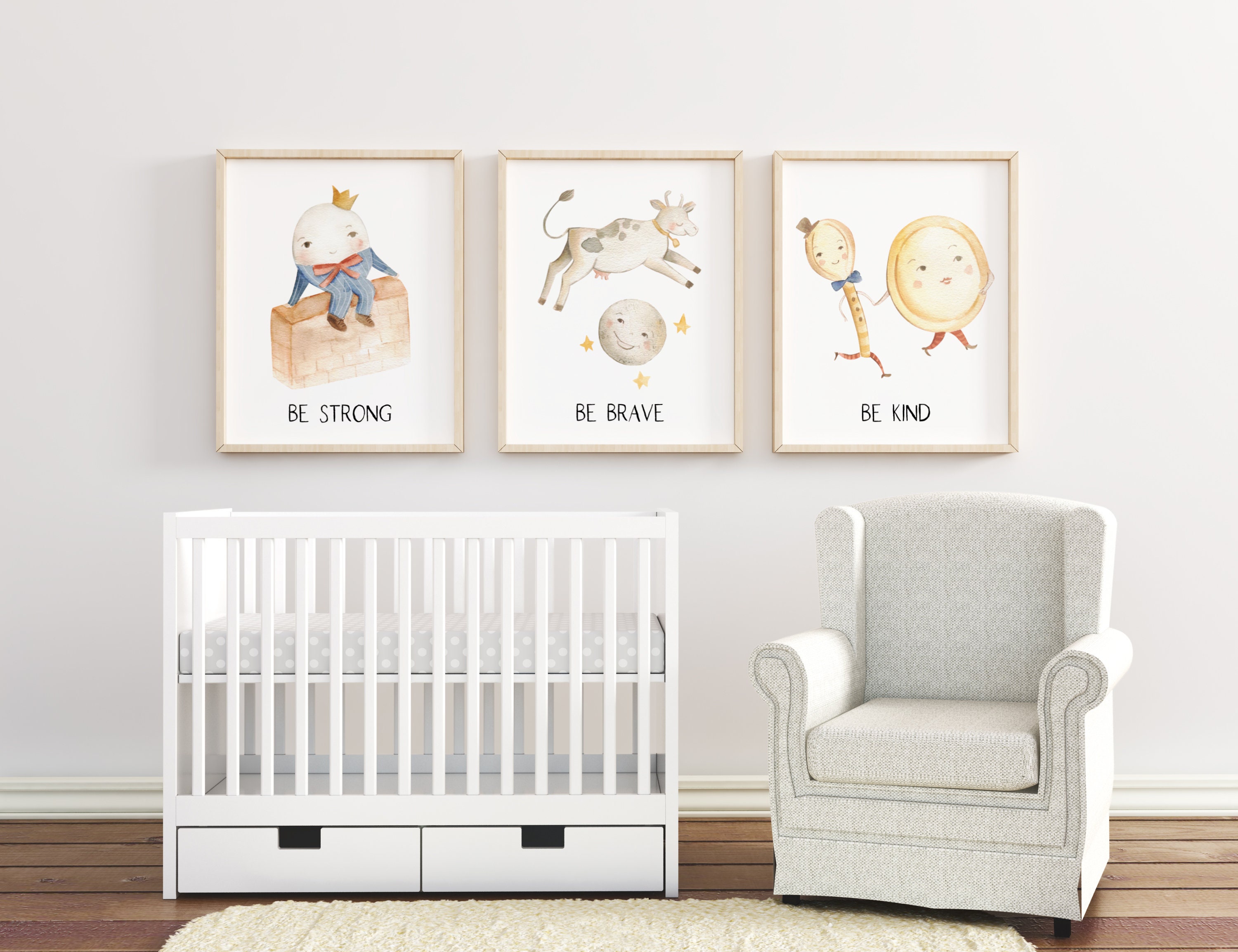 Set of 3 Nursery Rhyme Prints Nursery Rhyme Wall Art Nursery | Etsy