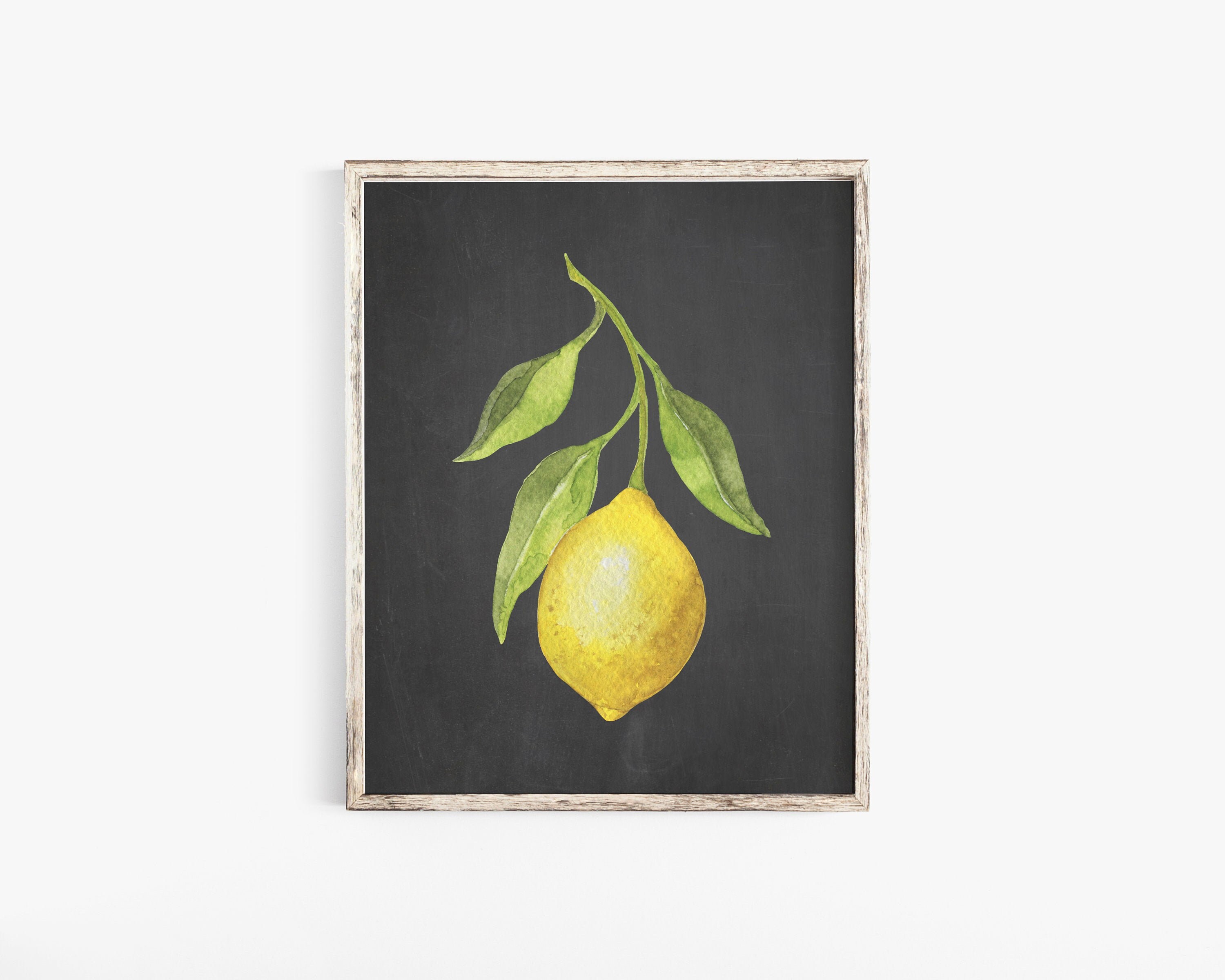Lemon Decor Lemon Print Kitchen Wall Decor Chalkboard Art Etsy