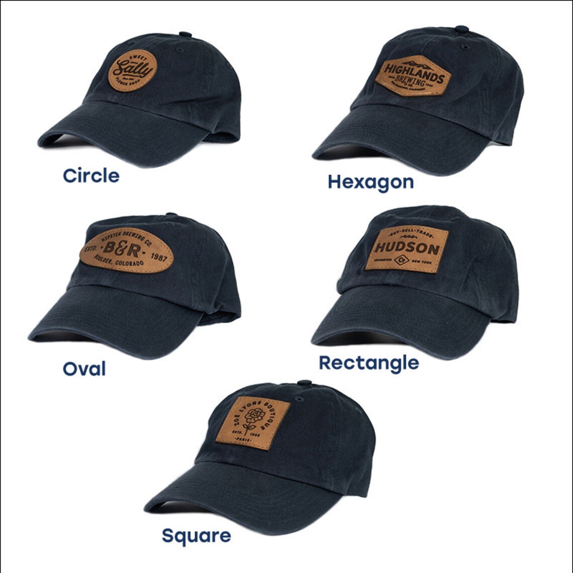 Custom Logo Leather Patch Dad Hats Volume Discounts Etsy