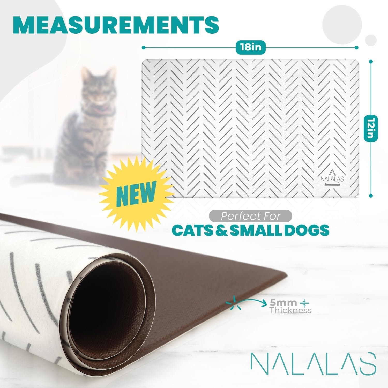 NALALAS Bohemian Large Waterproof Dog Mat Food & Water Pet Food