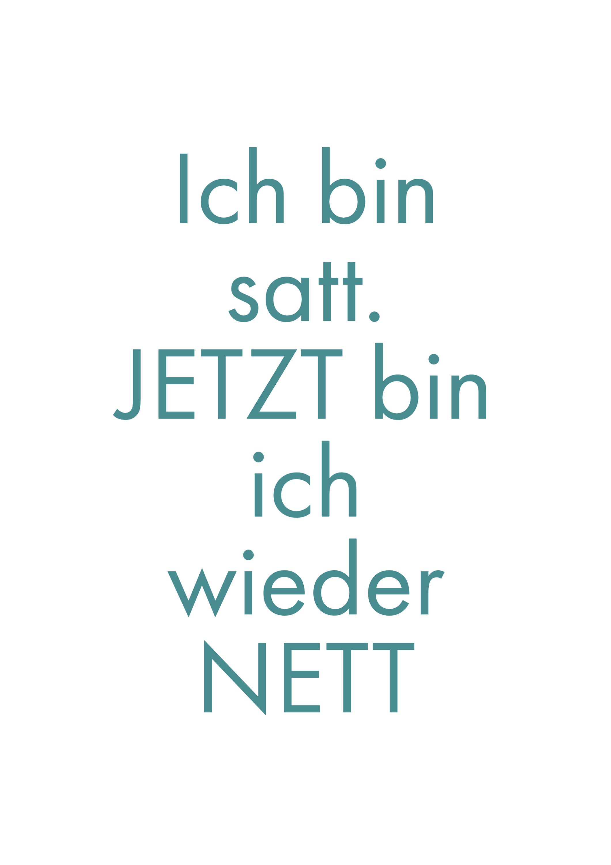 Spruch download ich bin satt download A4 Etsy.de