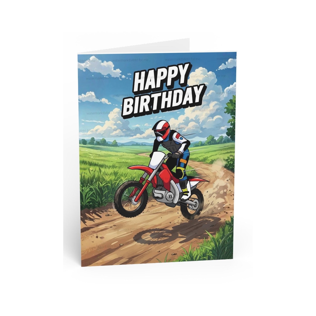 Birthday My Rider Dirt Bike Rider Happy Birthday Greeting Card | Motorcycle Birthday Card ...