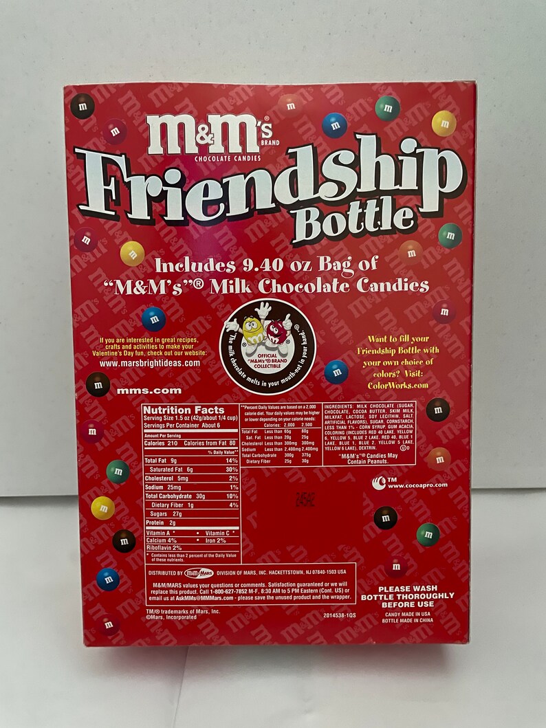 M&m's Friendship Bottle Candy Dispenser. Etsy