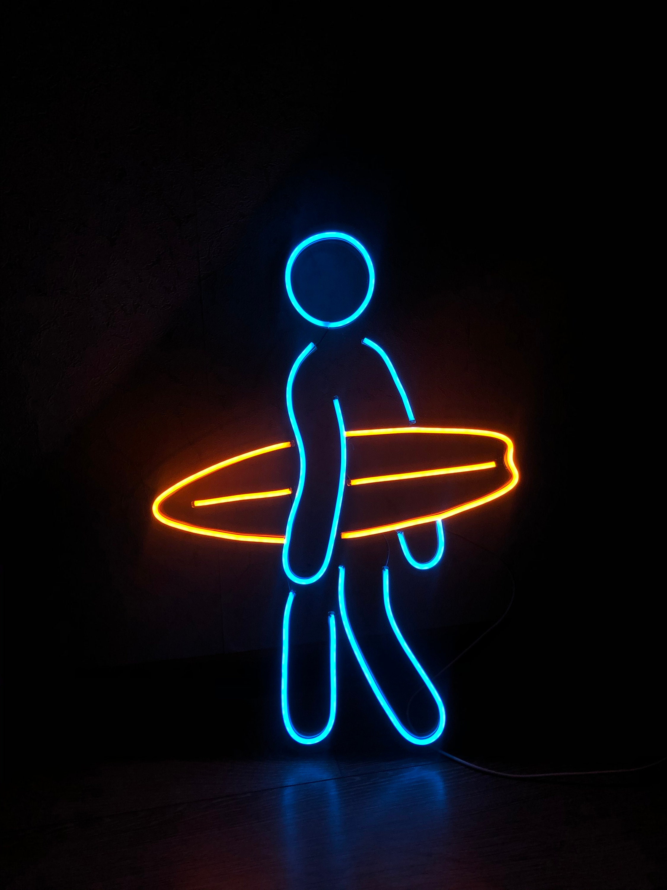 Surf neon sign Surfboard neon sign Surf Wall Art Ocean | Etsy