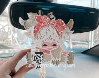 Highland Cow Car Freshie, Car Freshies, Freshy, Air Freshener, Cow Freshie