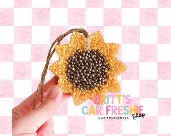Sunflower Car Freshie: Scented Car Freshener