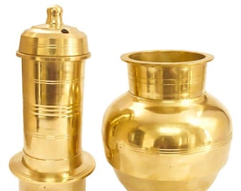 Raj Bharatham Kerala / Bronce de SriLanka / Latón Puttu Kudam Maker /Puttu Kutti / Vaporizador