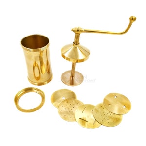 Raj Bharatham Brass Sev Chakli Gathiya Sevaiya Maker with Removable Bottom Sancha Murukulu Janthikulu Press Easy Machine