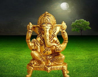 RAJ BHARATHAM Sculpture Artifact,Vintage Decorative, Brass Finish, Handcrafted Rel  Home Decor Measures Height 5.5 Inches and Weight 1.1 kg