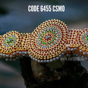 Raj Bharatham Women&#39;s Copper Mango Belt Big Bharatanatyam kuchipudi Jewellery Gold