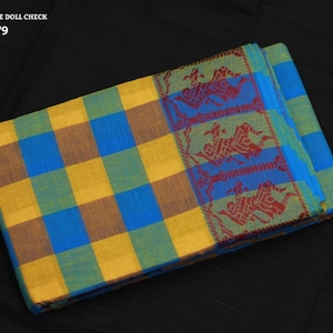 Raj Bharatham Pure Cotton Women/Girl&#39;s Practice Saree For Bharatnatyam Dance and Classical Dance