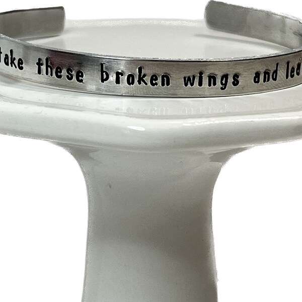 Take these Broken wings and learn to fly bracelet, The Beatles, Pop Culture Gifts, Empowering Jewelry, Gifts under Ten