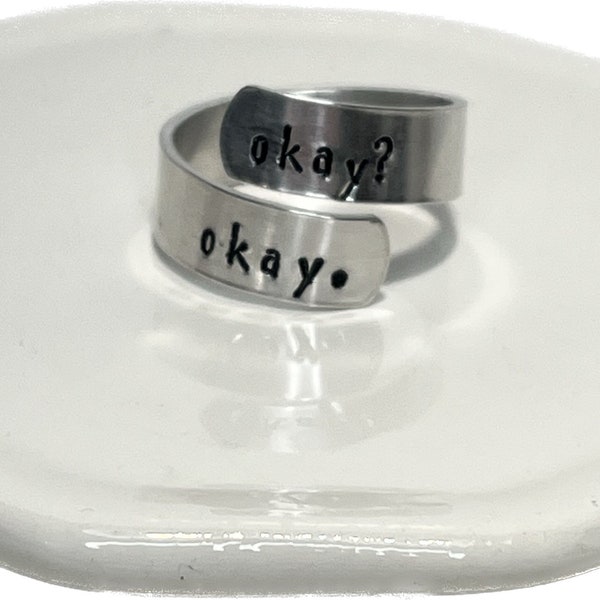 Okay? Okay. Wrap ring, The Fault in Our Stars, Hazel Lancaster, Augustus Waters, John Green, Book Lovers Jewelry,