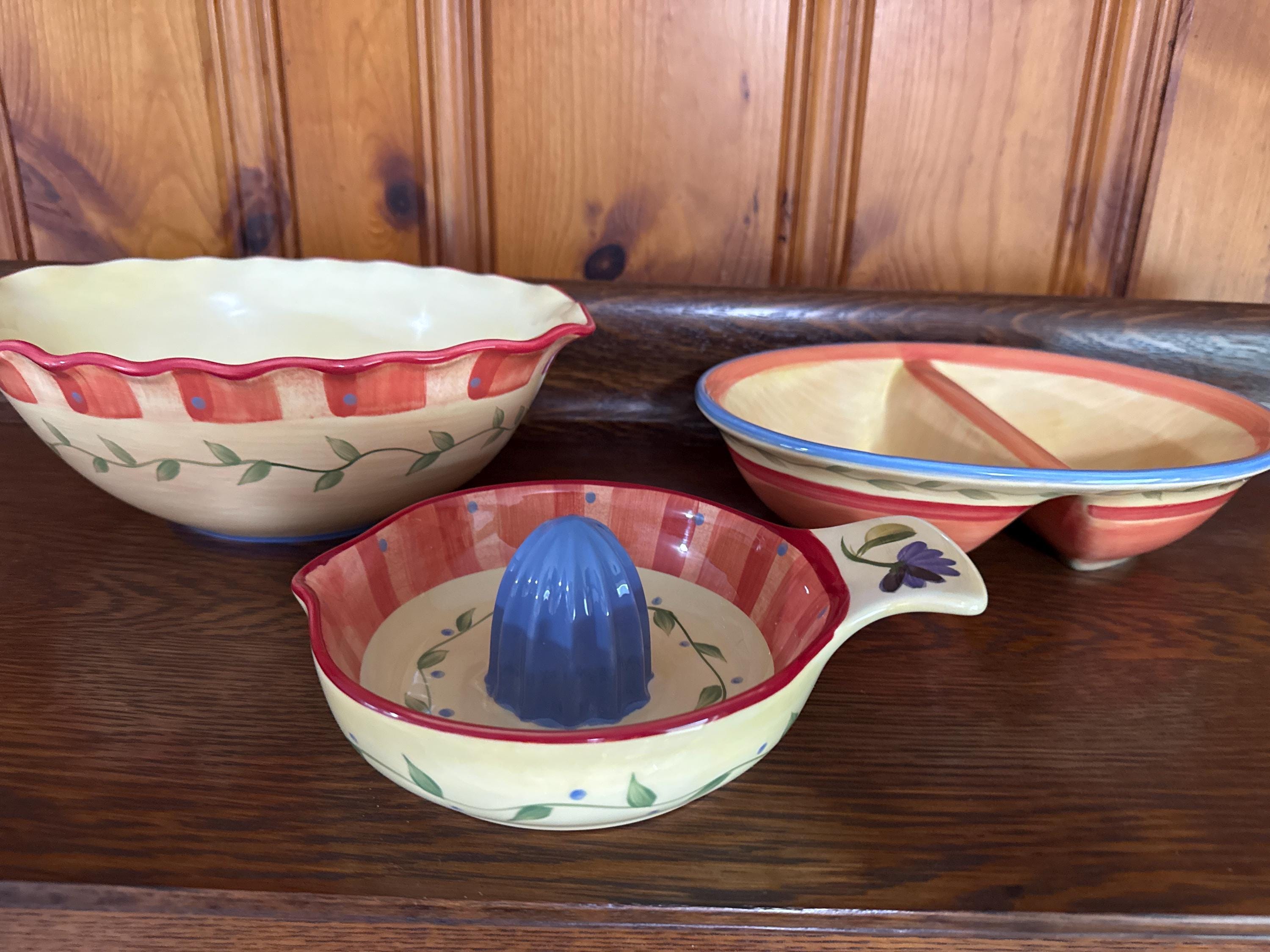 Vintage Pfaltzgraff Napoli Serving Bowl, Divided Dish, or Juicer