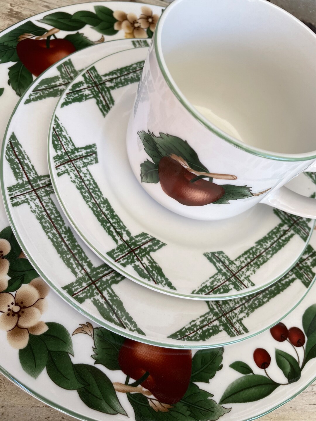 Apple Pattern Dinnerware, the Cades Cove Collection by Citation, Apple