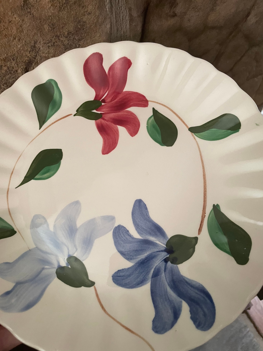 Blue Ridge Southern Pottery Plate: Joyce Pattern Hand-painted Floral ...